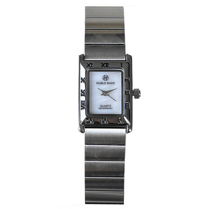 Lady square steel <b>bracelet</b> wristwatch - a light and luxurious minimalist watch with a <b>shell</b>-shaped dial. - Product Image 1