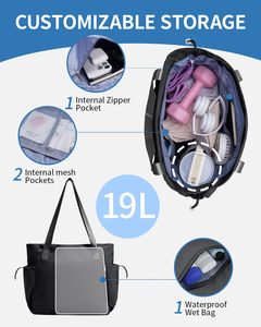 Sac de transport pour tapis de yoga, sac de sport, sac de voyage, grand format, imperméable, avec poche humide, logo personnalisé - Product Image 5