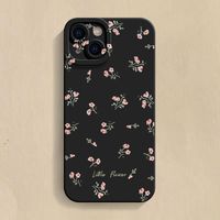Étui de téléphone en TPU imperméable et antichoc à imprimé floral vintage pour 11-17 Pro Max/Mini Pro/SE2 avec support magnétique