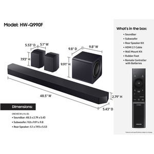 Reproductor de Blu-ray HW-Q990F 100% NUEVO, Construcción de Madera/MDF/Plástico, 8 Altavoces, Sistema Mini Inalámbrico, Dolby MC250 Pro2 Profesional - Product Image 4