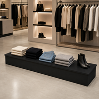 Table de présentation commerciale personnalisée, écologique, noire, à profil bas, avec étagère en bois pour surfaces pliables