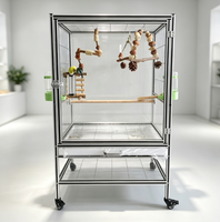 Enclos pour oiseaux d'intérieur et d'extérieur, cage à perroquets en aluminium massif, abri respirant pour l'élevage de familles de perroquets
