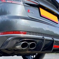 Diffuseur arrière en fibre de carbone véritable A4 B9 de haute qualité avec éclairage LED pour Audi A4 S4 B9, kit carrosserie sport à visser
