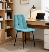Chaise latérale en tissu avec pieds métalliques fins et robustes, prix abordable pour la vente en gros, idéale pour la décoration de petits restaurants et bistrots