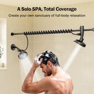 Soffione <span class=keywords><strong>Doccia</strong></span> Doppio con Asta <span class=keywords><strong>Regolabile</strong></span> Originale, Sistema <span class=keywords><strong>Doccia</strong></span> a Doppio Soffione ad Alta Pressione per Due Persone - Product Image 5