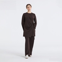 Lot de 2 maillots de bain musulmans modestes, vente en gros d'usine, avec nœud latéral, manches longues, couvrance intégrale, pour femmes