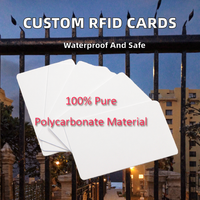 Carte RFID sans contact 13,56 MHz en polycarbonate avec puce 1K, étanche, pour systèmes de stationnement et hôteliers (vente en gros)