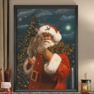 Nghệ thuật ban đầu chất lượng cao hiện đại trừu tượng sơn dầu Cha giáng sinh handpainted tùy chỉnh vải hình bức tranh chân dung - Product Image 4