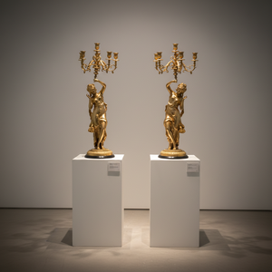 Un Par <span class=keywords><strong>de</strong></span> Candelabros <span class=keywords><strong>de</strong></span> Estilo Francés con Figuras <span class=keywords><strong>de</strong></span> Musas Doradas, <span class=keywords><strong>5</strong></span> Brazos, para Decoración del Hogar, Actividades Religiosas y Bodas - Product Image 6