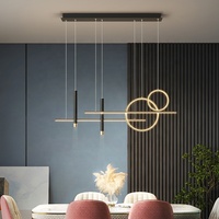 Lustre LED suspendu en forme de longue bande pour îlot de cuisine, bureau ou salle à manger, style nordique, éclairage décoratif