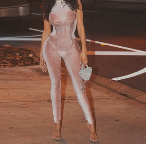 Viviblook D26JP045 Combinaison Femme Été Nouvelle Collection Sexy Moulante Imprimée Sans Manches Soirée Boîte de Nuit Une Pièce - Product Image 2