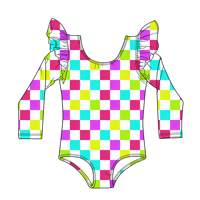 Maillot de bain une pièce pour filles Ruidian OEM, bretelles halter, manches à volants, 6M-16T, impression personnalisée, tissu extensible doux, vêtements de plage