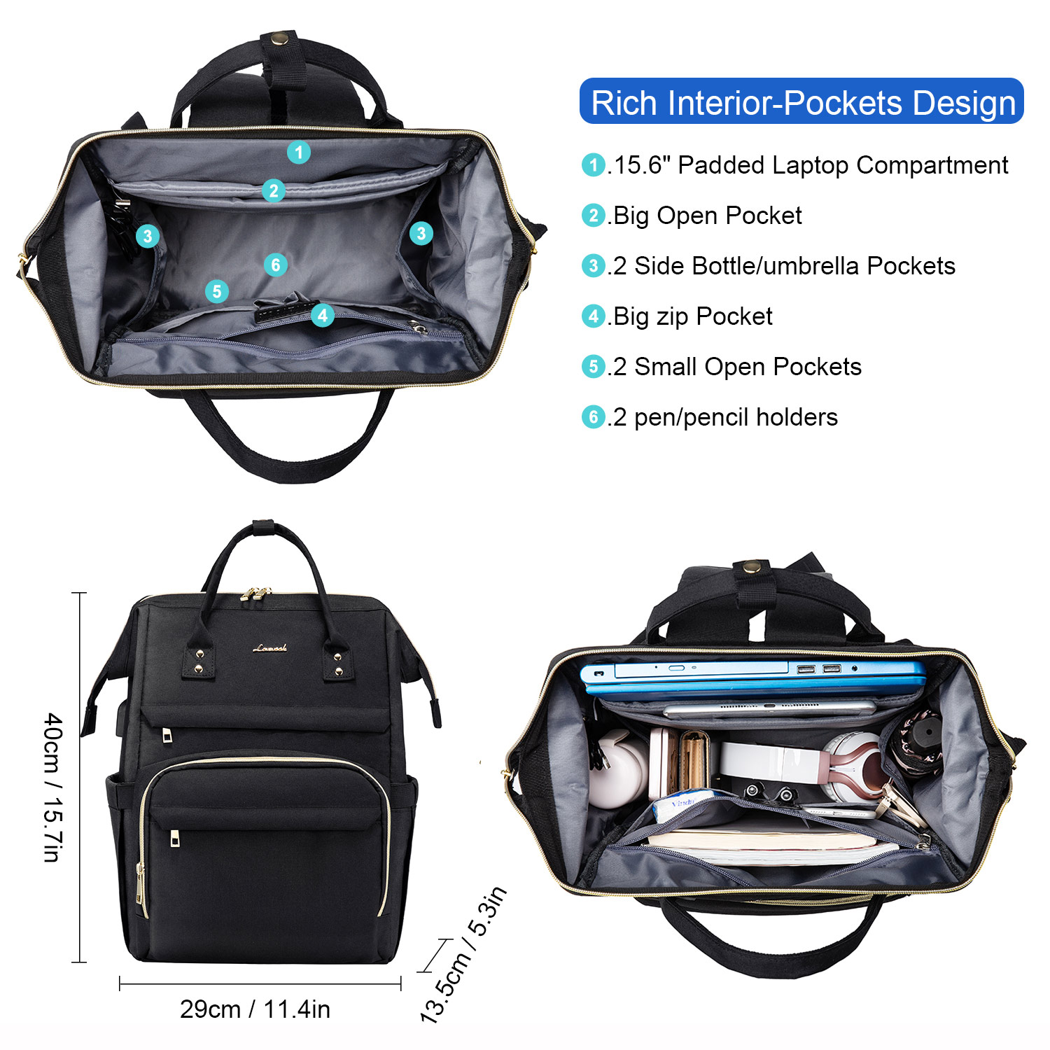 Custom computer backpack for women