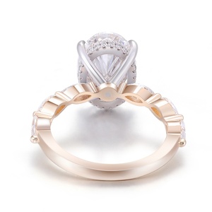 แหวนหมั้นเพชรแล็บไดมอนด์ทรงรี 2 กะรัต ทองคำแท้ 10K พร้อมใบรับรอง IGI แหวนแต่งงานเพชรแล็บไดมอนด์ - Product Image 2