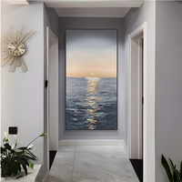 Art original de haute qualité, 100% peint à la main, paysage marin contemporain, art mural avec fonction de suspension, peinture à l'huile sur toile