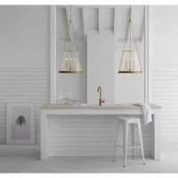 Lampe suspendue YH, style moderne et luxueux, bronze américain, verre blanc laiteux, abat-jour, lampe de cuisine, îlot de cuisine, plafonnier LED, lustre