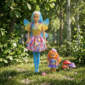 Fairy Doll Set with <b>Magic</b> Wand 29cm Fashion Doll for Girls Ages 5 7 Years Plastic Toy with Wings and Dress - Product Image 1