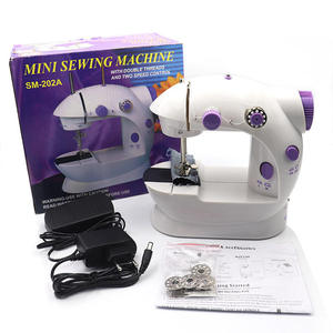 2024 202 Xách Tay Máy May Mini Điện Hộ Gia Đình Crafting Vá Overlock Với Ép Chân Bàn Đạp Người Mới Bắt Đầu