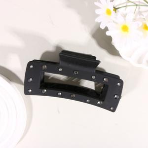 Pince à cheveux rectangulaire coréenne en plastique avec strass de 10,5 cm, élégante et givrée, pour usage quotidien, pour femmes - Product Image 5