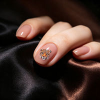 Autocollants 5D en relief stéréo pour ongles, motifs animaux léopard, guépard vintage, patte florale, décorations auto-adhésives pour salon de manucure