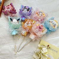 Vente en gros de baguette magique de fée populaire, paillettes étoilées, bouquet de graduation, poupée en peluche douce pour Halloween, Saint-Valentin chinoise