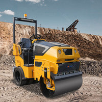 Rouleau compresseur vibratoire Liondi 2 tonnes à double tambour pour asphalte avec démarrage électrique et moteur Changfa, composant essentiel de la pompe