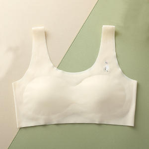 <span class=keywords><strong>Soutien</strong></span>-<span class=keywords><strong>gorge</strong></span> sans couture pour filles, respirant, rembourré en latex, pour adolescentes et adolescentes, sous-vêtements en soie glacée, confortables pour étudiants - Product Image 4