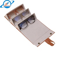 Boîte de rangement pliable pour lunettes à 5 emplacements, en carton rigide, organiseur de lunettes de soleil, étui de voyage portable pour plusieurs paires de lunettes