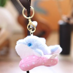 Dễ thương bơi vòng ống Gấu bắc cực chim cánh cụt cá heo Rái cá búp bê sang trọng Keychain Mặt dây chuyền mềm đồ chơi đại dương biển thú nhồi bông túi quyến rũ - Product Image 3