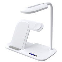 Logo personnalisé multifonction 5 en 1 chargeur rapide 15W charge magnétique rapide avec lecture LED lampe de bureau pour téléphone EarPods