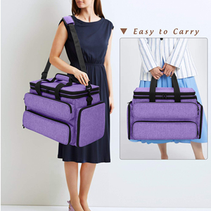 Sac de rangement portable pour fil à tricoter et crochet avec double couvercle supérieur et trous pour aiguilles à tricoter (jusqu'à 14 pouces) - Product Image 5