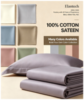 Ensemble de draps en satin 100% coton, ensemble de housse de couette de couleur unie, ensemble de literie en coton doux et respirant