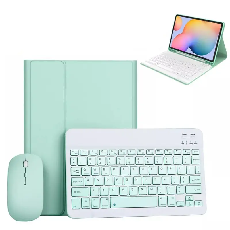 Casing Penutup Tablet untuk iPad 10.2, Bluetooth Kombo Mouse Keyboard Nirkabel Pro 11 10.9 Air 5 Generasi Ke-8 Mini 6 Kulit