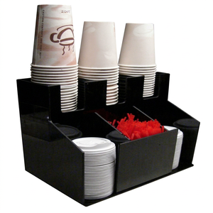 Cup Lid Dispensers Holder Coffee, Acrylic Caddy <b>Rack</b> Dispenser Counter Organizer - Product Image 1