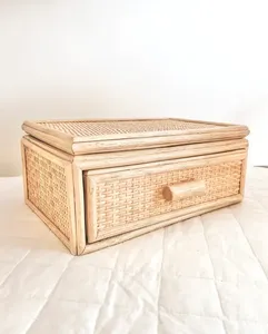 Nouveaux modèles de boîte à bijoux en rotin de haute qualité avec miroir OEM meubles en rotin fabriqués à la main pour enfants emballage personnalisé fabriqué au Vietnam - Product Image 2