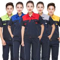 Tenue de Travail Unisexe à Manches Courtes avec Bande Réfléchissante pour Usine, Logistique et Garage – Uniforme Professionnel Tendance