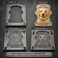Plaque en aluminium personnalisée pour chien de race Golden Retriever, en relief 3D, décoration murale vintage pour la maison, vente en gros, OEM