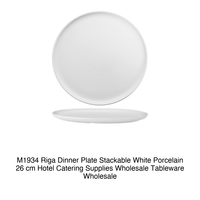 Assiette plate Riga Ø 26 cm empilable en porcelaine blanche M1934