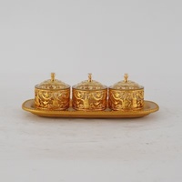 3-delige gouden metalen snackbox set, fruitschaal, decoratie voor thuis, decoratief ornament voor binnen, feestelijke & party benodigdheden, Ramadan
