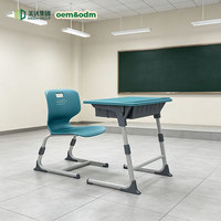 Bureau d'étude moderne minimaliste en plastique pliable et inclinable à hauteur réglable pour enfants, idéal pour l'école et la formation informatique