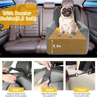 Coussin de voiture pour chien imperméable de luxe, lit confortable pour chiot, siège auto pour animal de compagnie doux avec boucle de sécurité