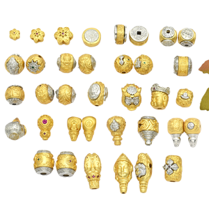 กำไลข้อมือสีทองสองสีสไตล์โบราณ <span class=keywords><strong>ร</strong></span>ักษาสีได้ พร้อมจี้พระพุทธรูปสามมิติ คำสอนหกคำ พระพิฆเนศ <span class=keywords><strong>ร</strong></span>ูปตัว C - Product Image 1