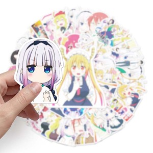50pcs haute qualité téléphone portable vinyle PVC autocollant <span class=keywords><strong>Manga</strong></span> impression Miss Kobayashi's Dragon Maid Anime autocollants - Product Image 6