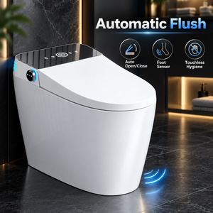 Toilette intelligente tout-en-un, entièrement automatique, avec chauffage instantané du siège, bidet électrique en céramique à poser au sol, pour usage domestique - Product Image 4
