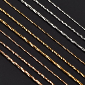 Cadena de Serpiente Cuadrada Pequeña de Acero Inoxidable de 0.9/1.2/1.5mm en Color Oro/Plata/Rosa, Joyería de Moda para Mujer - Product Image 3
