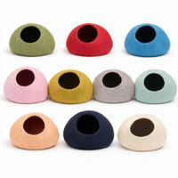 Niche pour chat en feutre de laine multicolore, faite à la main, écologique, lit confortable pour animaux de compagnie, maison pour animaux de compagnie personnalisée
