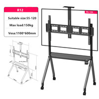 Dudukan TV Lantai Berputar Ukuran Besar 55-120 Inci R10 R12 900*600mm