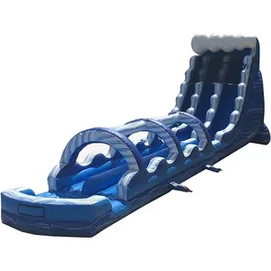 2024 Thiết Kế Mới Giá Rẻ 'Thương Mại Inflatable Trượt Nước Với Trượt N Trượt Combo Đá Cẩm Thạch Màu Xanh Với Blower Cho Công Viên Nước