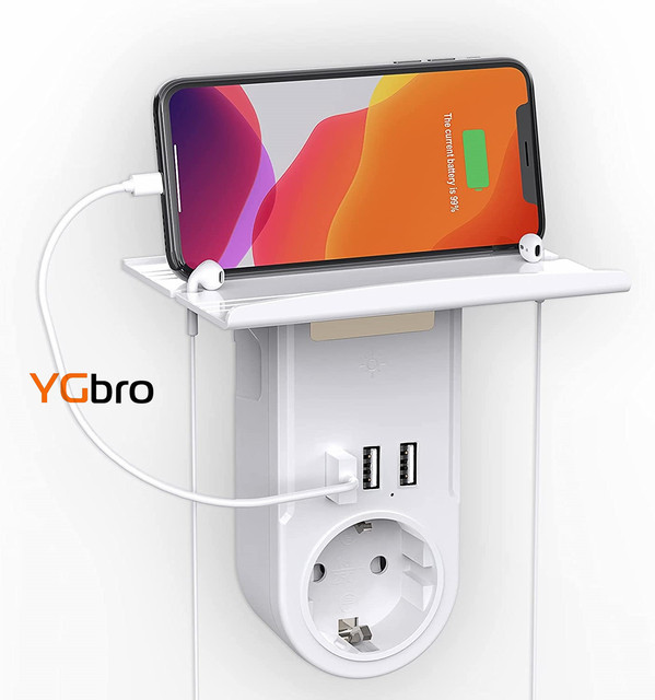 New Design EU Power with 3 USB Ports Wall Power Plug with 3 USB Ports Extension Plug with USB Port