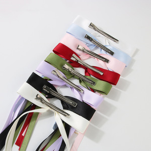 Großhandel Haarschleifen-<span class=keywords><strong>Clips</strong></span>, Band-Schleifen, Langschwanz-Schleifen, Quasten-Haarklammern, Haarspangen mit Anpassbarem Logo und Verpackung - Product Image 4